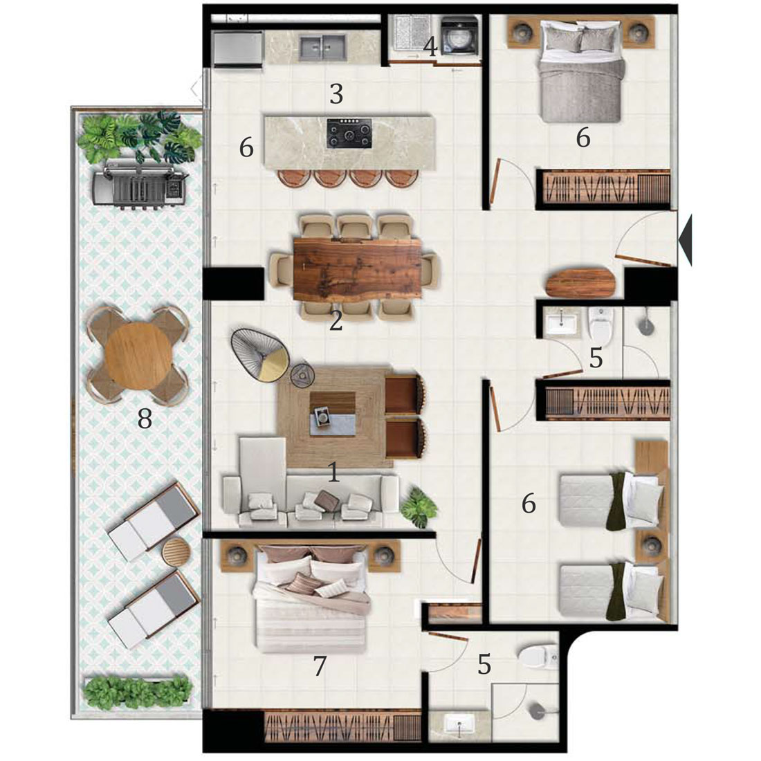 Arama Bay departamentos