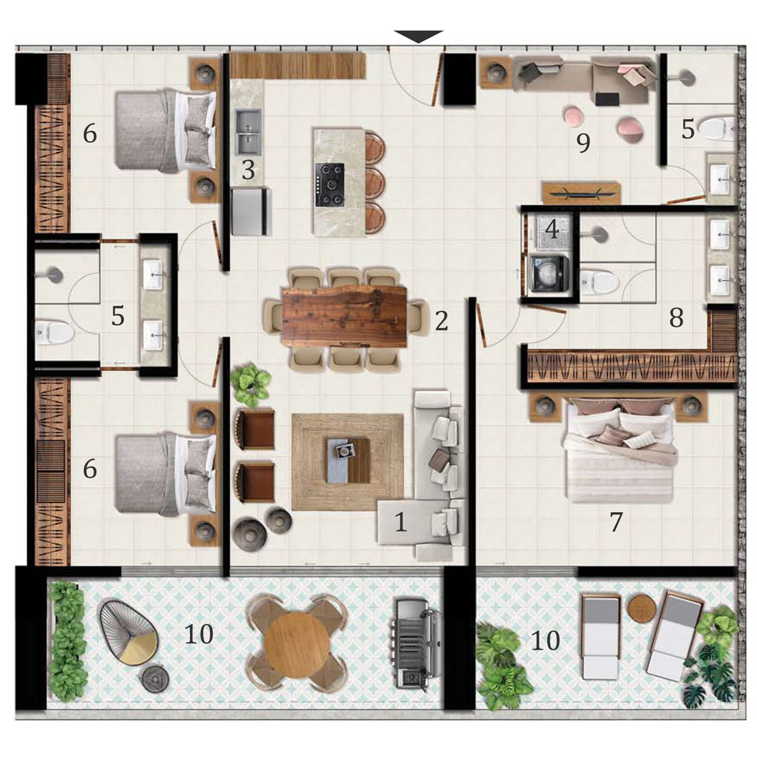 Arama Bay departamentos