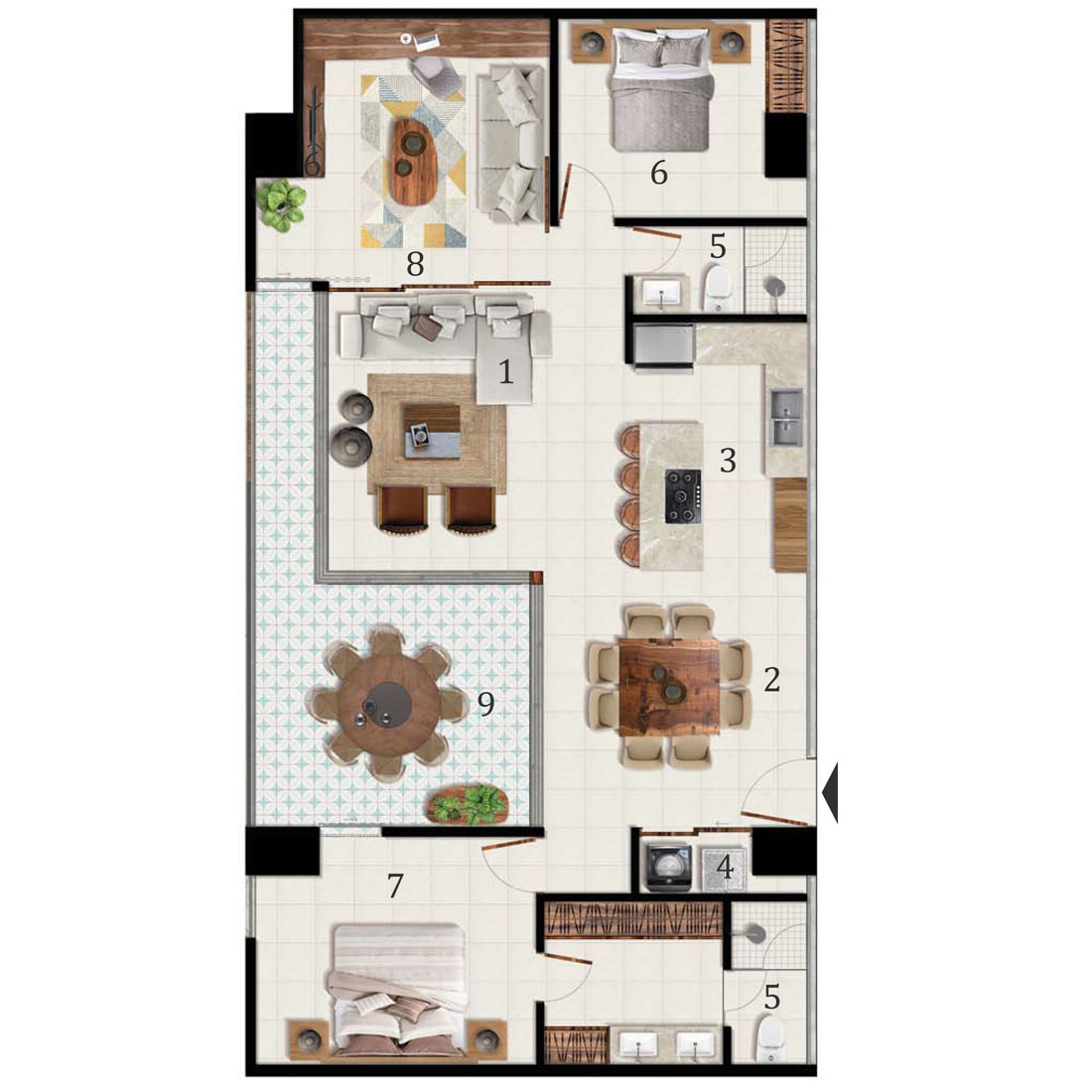 Arama Bay departamentos